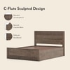 Toledo Solid Wood King Size Hydraulic Storage Bed In Danish Walnut Finish