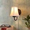 Devansh Black Wall Mounted Lamp With Off-White Cotton Shade