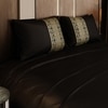 Stoa Paris Satin Bedsheet for Super King Bed (274 cm x 274 cm) with 2 Pillow Covers heet for Dark Dynasty Black