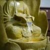 Leaf Buddha Charcoal Grey Fiber Glass Indoor Fountain