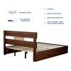Yumako Harmony Bedroom Set – Queen Bed, 3-Door Wardrobe & Bedside Table in Walnut Finish – Engineered Wood