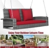 Carry Bird Wicker Patio Furniture Outdoor Balcony Swings In Grey And Red Colour