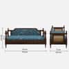 Rattan Solid wood Three Seater sofa in Provincial Teak FinishPrinted Blue Colour