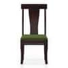 Fabio Solid Wood Dining Chair in Mahogany Finish & Olive Green Colour - Set of 2