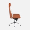 Shark Leatherette High Back Office Chair In Cream And Tan