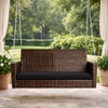 Carry Bird Wicker Patio Furniture Outdoor Balcony Swings In Brown And Black Colour