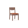 Kerry Solid Wood Dining Chair Set Of 2 In Teak Finish With Burnt Orange Fabric Colour