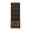 Cove Solid Wood Tall Bedside Table in Dark Chestnut Finish