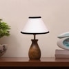 Devansh Multicolor Cotton Table Lamp With  Wood Natural Base (10X12.5 Inches)-31