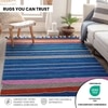 Handwoven Trenza Blue Cotton Rug