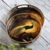 Peacock Serving Tray Set Of 2 In Black Colour