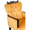 Arista Sheesham Wood Lounge Chair In Yellow Velvet Upholstery