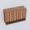 3 Doors Modular Wall Mounted Kitchen Cabinet With Organizer Shelf In Aisan Walnut Finish