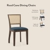 Atlas Crest Storage Solid Wood 4 Seater Dining Table With Reed Dining Chairs