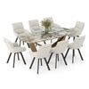 Paloma 8 Seater Spanish Ceramic Dining Table With 8 Bren Dining Chairs (Finish : Spanish Ceramic, Chair Colour : Ivory)
