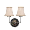 Devansh Dual Steel Metal Wallmounted Lamp With Beige Jute Shade