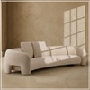 Urbanopulence  Wood 3 Seater With Upholstery Non Storage Sofa In White Colour