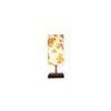 Ender Multicolor cotton table lamp with Square Brown Wood Base