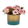Artificial Pink Roses With A Ceramic Pot