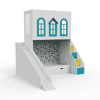 Castle Play House Bunk Bed With Slide 6X4 (Manual Box Storage) In White Colour
