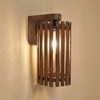 Hexa Brown Solid Wood Wall Lights
