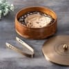 Inscribe Acacia Wood Roti Box With Tong Gold