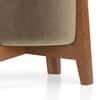 Nicole Stool In Amber Walnut Finish With Dark Beige Micro Velvet Colour