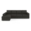 Apollo Compact Sofa (Colour : Graphite Grey, Cushion : Soft, Back Type : Regular, Seating Capacity : Left Aligned 3 Seater + Left Aligned Chaise + Ottoman)