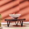 Ireka Homes Kaarigari Acacia Wood Trivet with Metal Legs (10.25x3.75 in)