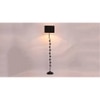 Rain Black Fabric Floor Lamp with Black Iron Base
