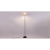 Moana White Natural Fiber Floor Lamp with Black Iron Base