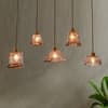 Larmes 5 Light Gold Glass and Metal Chandelier