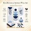 The Castle Decor Blue Botanical Abstract Wall Art Set of 3 36x39 Inch