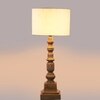 Devansh Off White Cotton Table Lamp With  Wood Natural Base  (7X7X21.25 Inches)-2