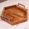 Ireka Home Utsav Wooden Serving Tray with Iron Handles – Small