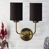 Devansh Metal Electric Wall Light in Gold Colour with Black Shade Count of 2 Lights