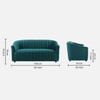 Camro Fabric Sofa (Teal Blue)