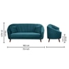 Nilo Velvet 3 Seater Sofa Teal in Blue Colour