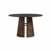 Scandinavian Okara Round Dining Table Walnut Finish