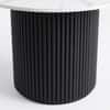 Velin Round Solid Mango Wood Pedestal Dining Table Black White