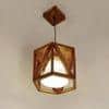 Symmetric Brown Solid Wood Single Hanging Light