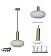 Maloto Frosted White Luster And Brass Hanging Light