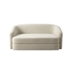 Elegantensemble Wood 2 Seater With Upholstery Non Storage Sofa In White Colour