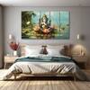 The Castle Decor Lord Ganesh Ji Wall Painting Wooden Framed Digital Painting 27x48 Inch (Style 2)