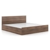 Zoey Engineered Wood Queen Size Box Storage Bed In Classic Walnut Finish
