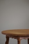 Brutalist Round Sofa Table in Oak by Henning Kjærnulf, Denmark, 1960s