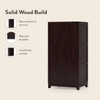 Magellan Solid Wood 2 Door Wardrobe in Mahogany Finish