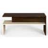 Taurley Engineered Wood Coffee Center Sofa Tea/Teapoy Console Table (Brown Maple & Beige)