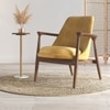 Dakota Solid Wood Lounge Chair In Stria Mustard