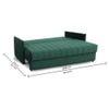 Sarena 3 Seater Pull Out Sofa cum Bed  in Green Colour
